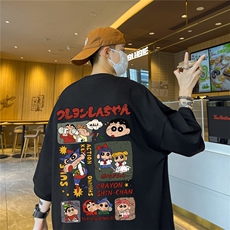 纯棉T恤直播高品质重磅220克蜡笔小新印花T19102-p25，男装T恤，星座508（原C305）