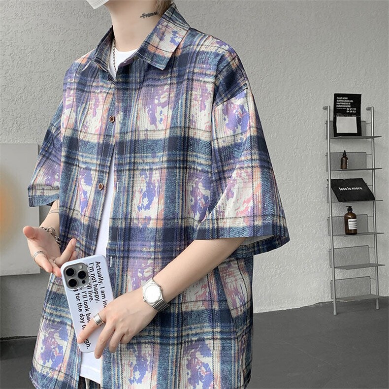 TZ1150-特45控88多色海滩冰丝凉感大码套装衬衫速干运动两件套,男装休闲套装,电商A059