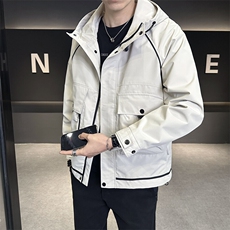 春秋连帽休闲宽松百搭工装多口袋男装夹克8817-P105，男装夹克，星座703-1