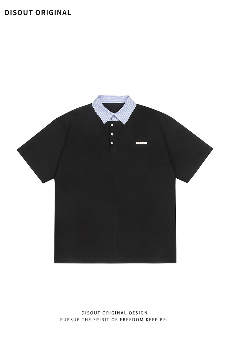 特P50无差价新款时尚夏季假两件潮流POLO衫-POLO02日系白底,男装Polo衫,电商A003
