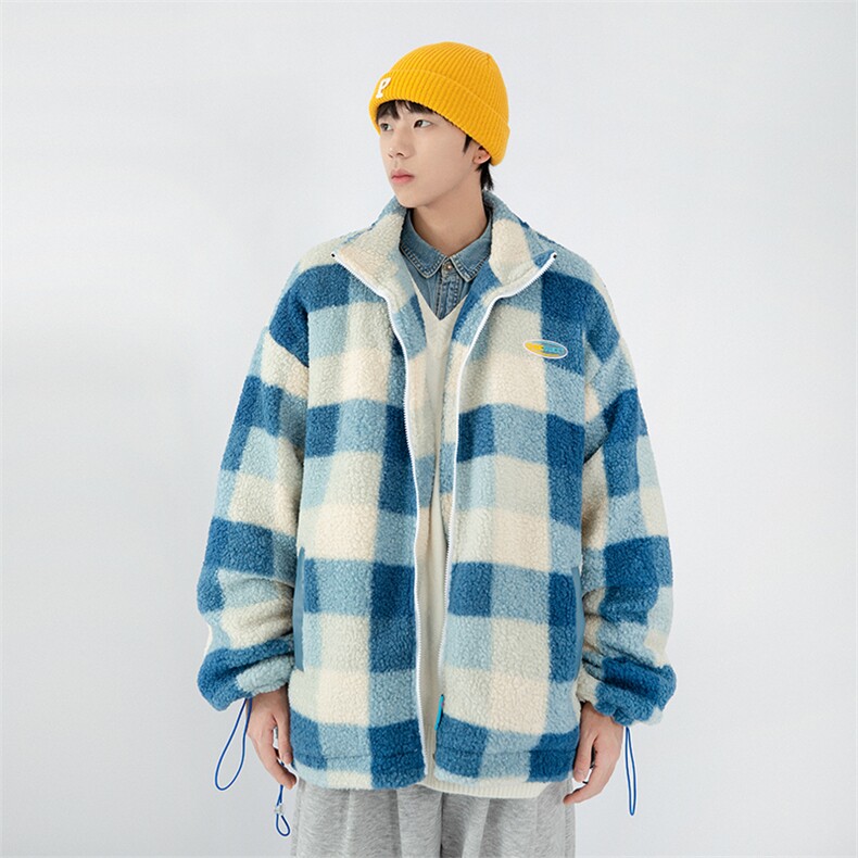 日系白墙2024冬新款羊羔毛加厚立领棉衣棉服YG01-P115控145,男装棉衣,星座914-3