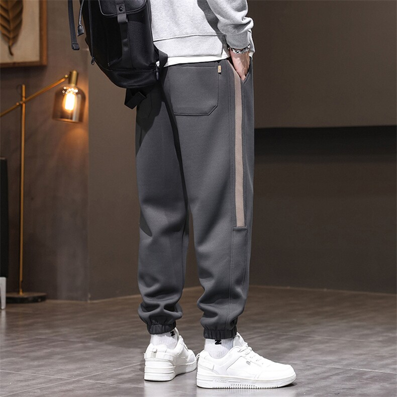 裤子男秋冬简约休闲裤加厚束脚卫裤宽松运动裤D5039-P50/加绒P60,男装休闲裤,星座509