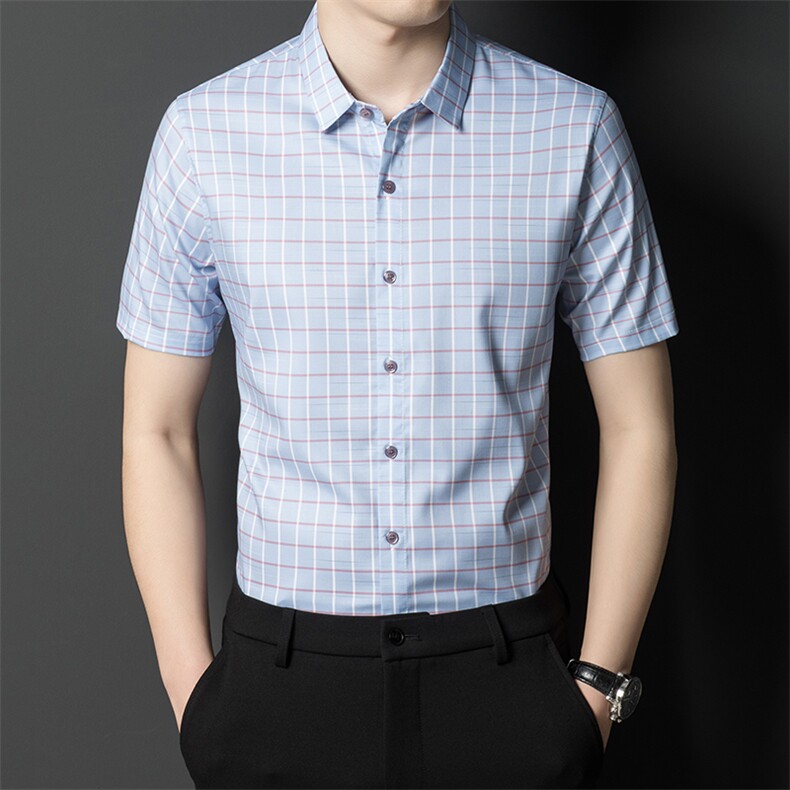 新款2023夏季男装上衣休闲百搭短袖宽松衬衫男士衬衣潮流，男装衬衫，电商B212（原钱塘6029）