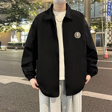 简约原宿风翻领夹克男女oversize休闲百搭外套JK669，男装夹克，星座1116A-1（原606A）