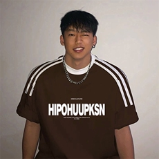 夏季美式高街重磅纯棉三条杠织带撞色男女短袖T恤ZD288-特P30，男装T恤，电商A486