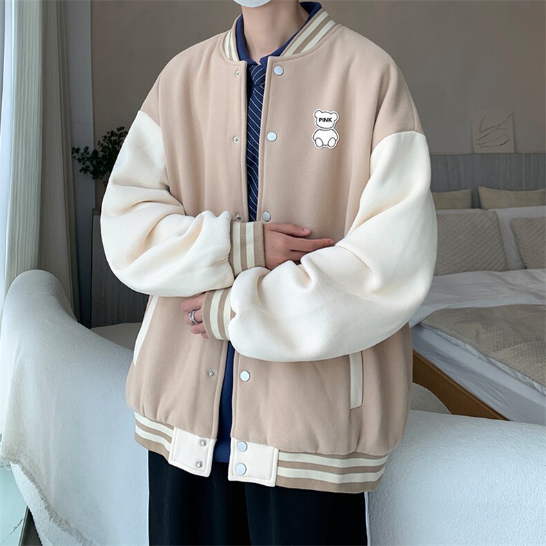 摇粒绒棒球服男大码开衫卫衣男夹克BF86292-P65,男装夹克,电商A040