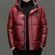 冬装新款标白鸭绒连帽加厚保暖户外羽绒服休闲品质男外套，男装羽绒服，钱塘6003（原4033）