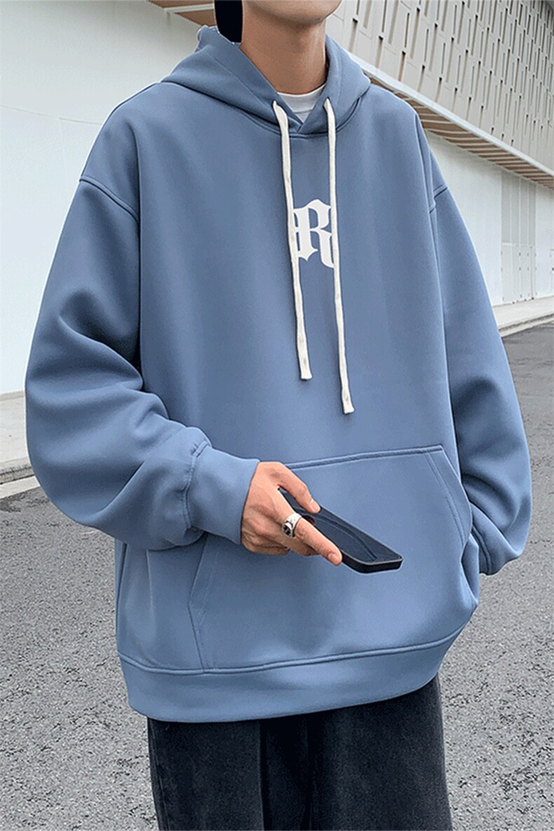 W2233加绒-P55420克重磅大码加绒加厚美式套头连帽卫衣,男装卫衣,星座109