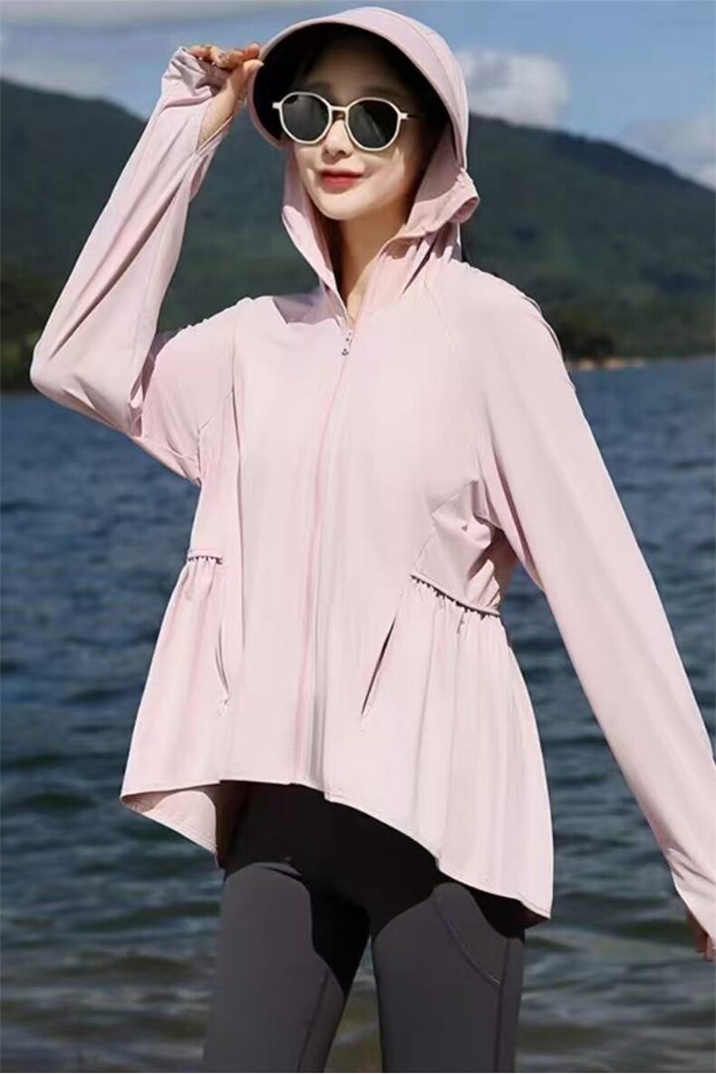 （现货）冰丝凉感防晒衣女新款户外防紫外线轻薄透气防晒服外套,女装防晒衣,韩蔻秀