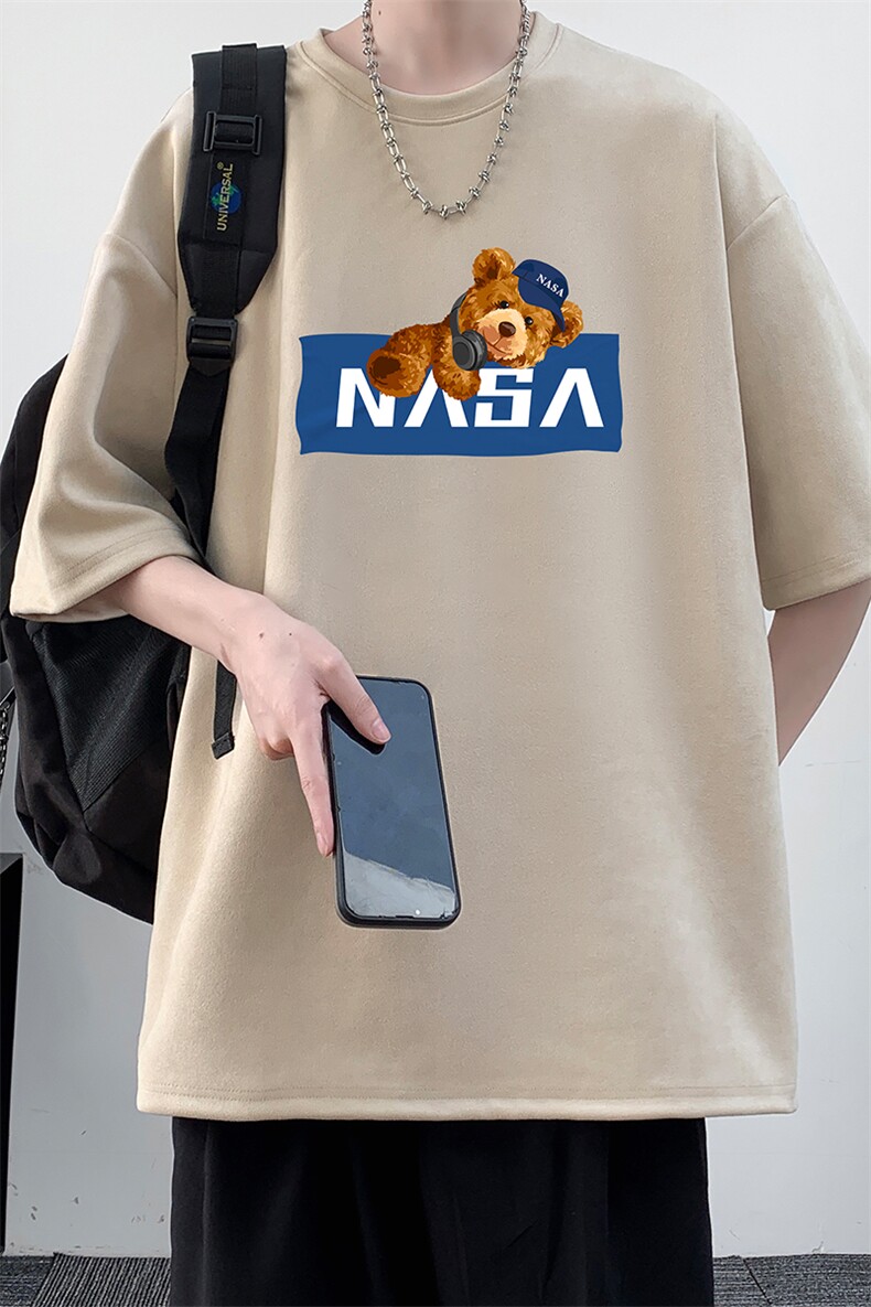 NASA麂皮绒短袖t恤男大码半袖男JD82247-P25,男装T恤,电商A040