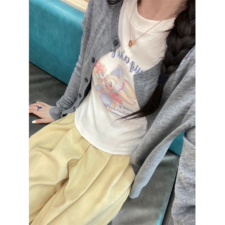 T00796-P35粉嫩少女甜美短款正肩短袖卡通印花纯棉T,男装T恤,星座617A-2