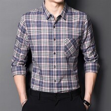 YL6934男士2023年秋季长袖衬衫帅气商务休闲青年免烫修身衬衣P50，男装衬衫，电商B360
