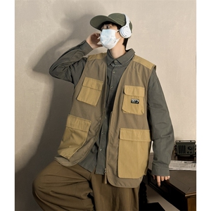秋季工装马甲男日系潮牌多口袋无袖坎肩战术马夹外套MJ015-P45图片