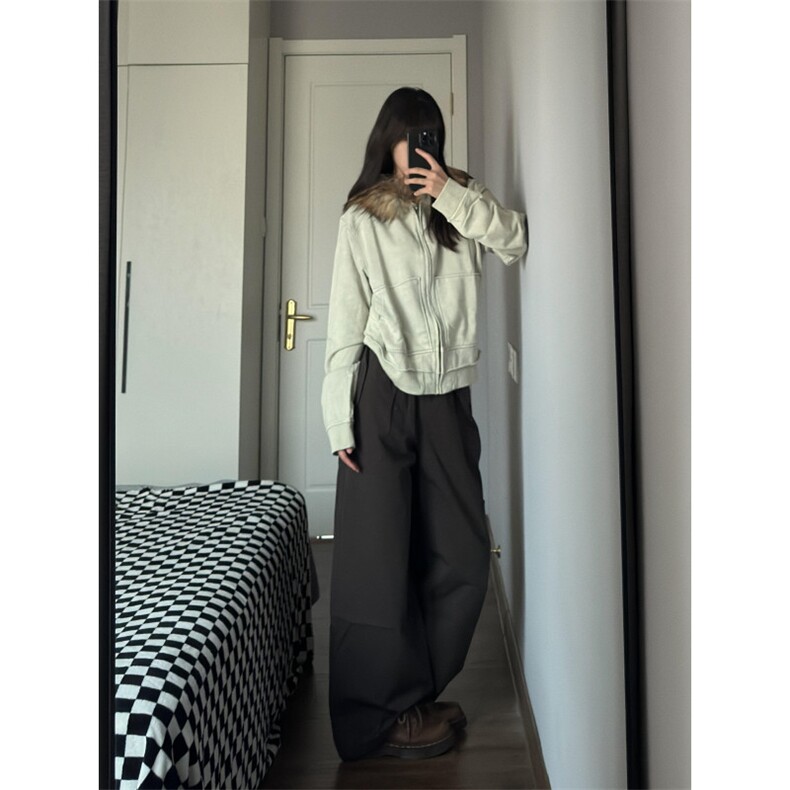 【有货】3335CC-特P85可拆卸毛领连帽开衫卫衣修身短款外套,男装卫衣,星座1007（原301D）