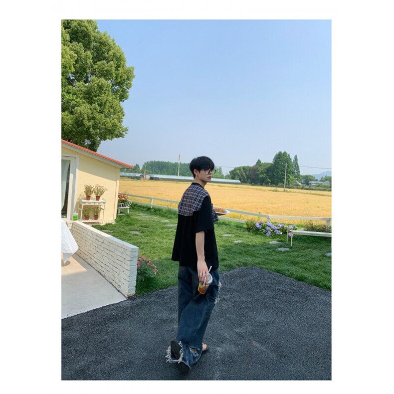 假两件短袖T恤自带披肩T恤休闲宽松百搭短袖男网图TT56-p45,男装T恤,星座1001-1