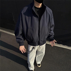 现货26春装美拉德立领飞行夹克纯色复古廓形高街棒球服外套，男装夹克，电商A486-1