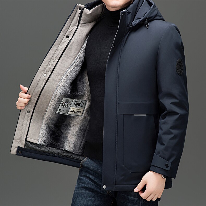 羽绒服男冬季新款男士白鸭绒保暖潮流时尚休闲宽松百搭外套,男装羽绒服,钱塘6003（原4033）
