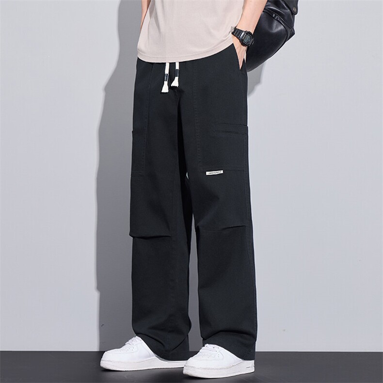 休闲裤男春季美式潮牌宽松直筒阔腿纯棉工装长裤子男Z9852-P50,男装休闲裤,星座509