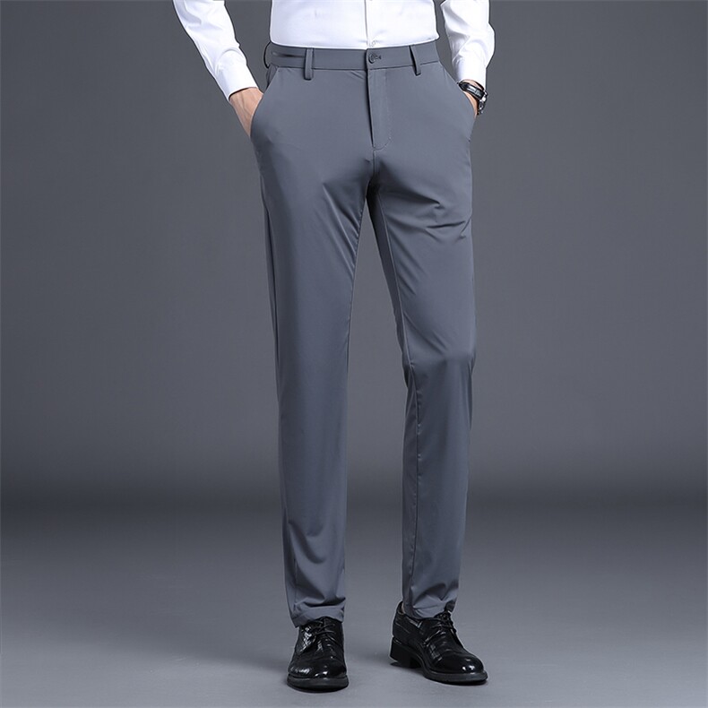 D9201春季新款男士商务休闲弹力纯色休闲裤免烫透气修身长裤P98图片