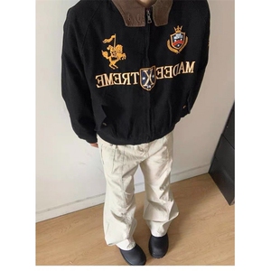 春秋新款帆布夹克外套男潮流宽松百搭复古潮牌工装上衣HH20 P99图片