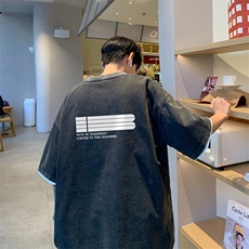 直播品质240克重磅水洗做旧短袖t恤男女SDX189-特P25控48，男装T恤，电商B367