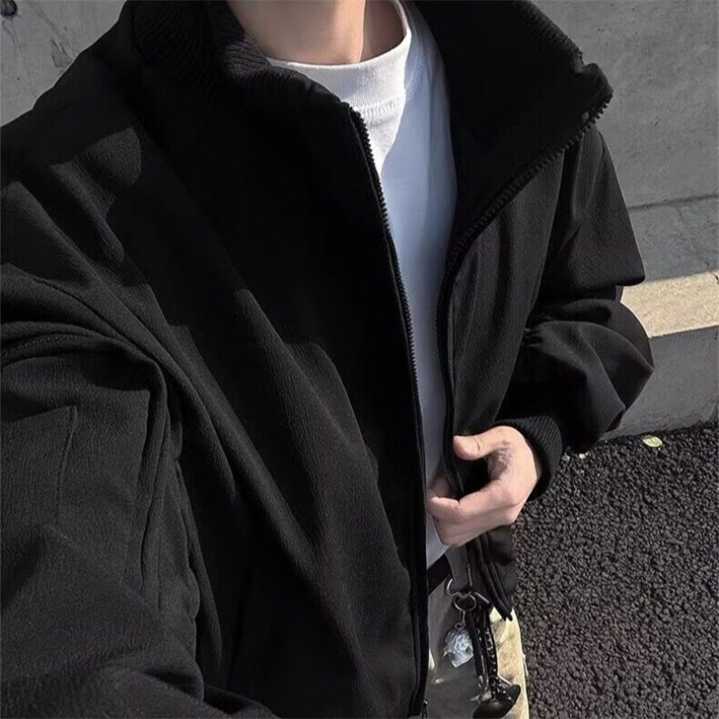 纯色立领飞行夹克男2025春款廓形短款棒球服高街百搭外套图片
