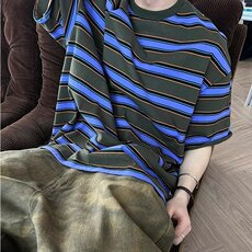 美式条纹短袖T恤男夏季2025新款男生宽松日系半袖上衣潮TWA18-P27，男装T恤，星座208-5