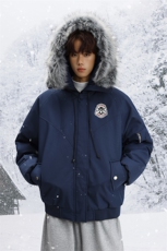 可拆卸毛领派克服棉衣印花工装加厚棉服男DT53085-TP120208，男装棉衣，电商A102