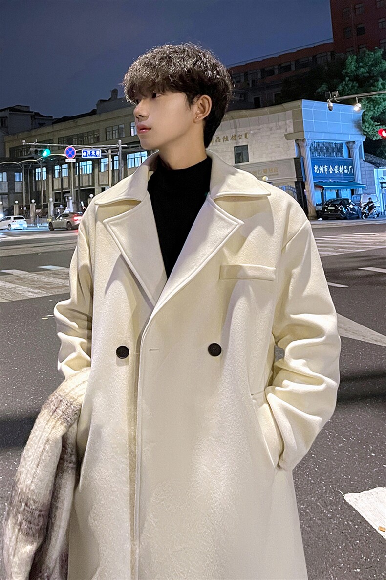 秋冬新款毛呢大衣男中长款呢子风衣外套宽松MN9880/P100加棉P110,男装风衣,电商B316