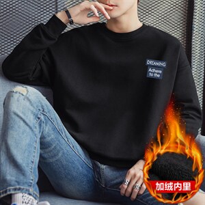 2026冬季新款男士加绒印花卫衣潮款学生打底1511A-2-F013加绒-P19图片