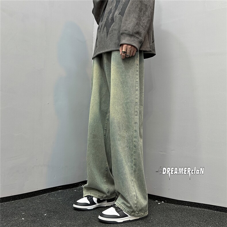 k1029-p40-控59M-5XL港风黄泥破洞高阶黑暗破洞宽松大码牛仔裤,男装牛仔裤,星座116