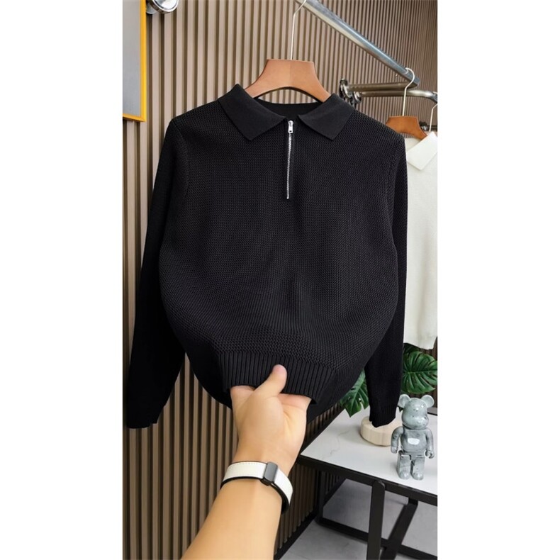 潮牌痞帅毛衣男女秋冬款半拉链针织衫2025新款男士内搭打底衫，男装针织衫/毛衣，星座601-2