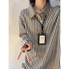 网图美式千鸟格polo衫卫衣男款秋冬鱼骨条纹长袖t恤TX3340-特P38，男装T恤，星座1007（原301D）