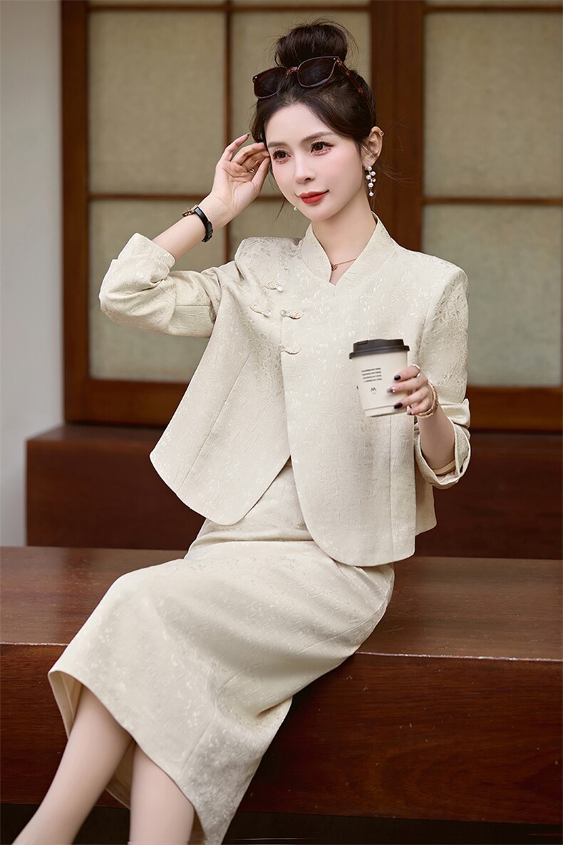 新中式套裙女2024年秋季新款女装时尚气质显瘦两件套,女装套装/套裙,关键词