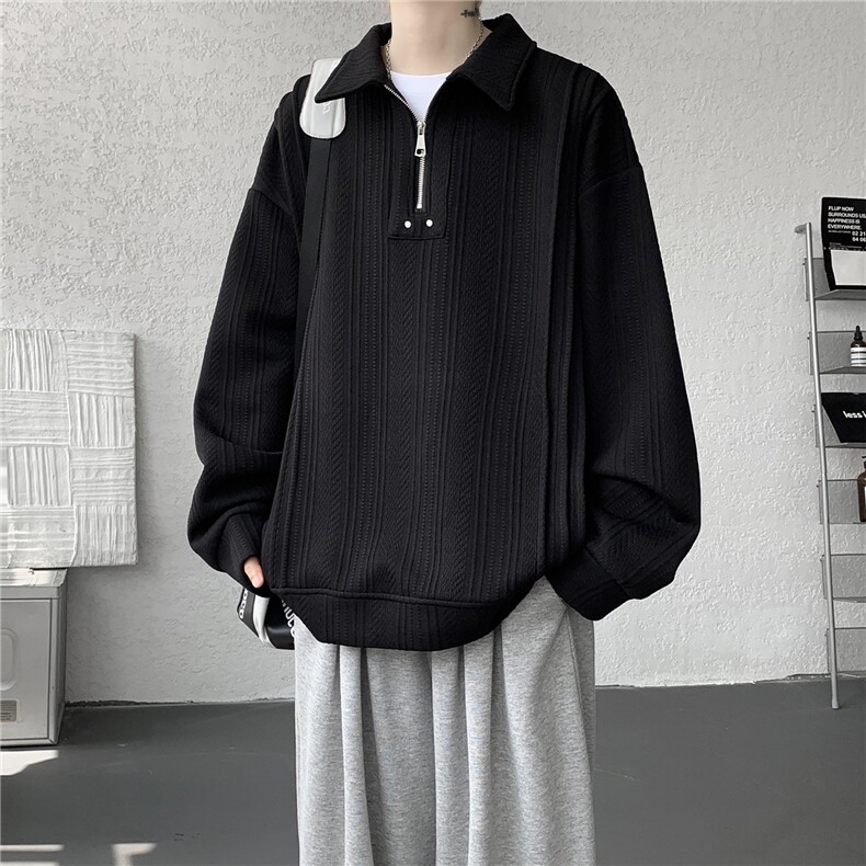 现货WY10167-特P45控88新款高品质大码百搭宽松半拉链卫衣男,男装卫衣,电商A059