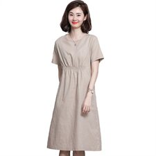 2022年夏季时尚潮流舒适简约个性纯色中长款连衣裙，女装连衣裙，阿丹
