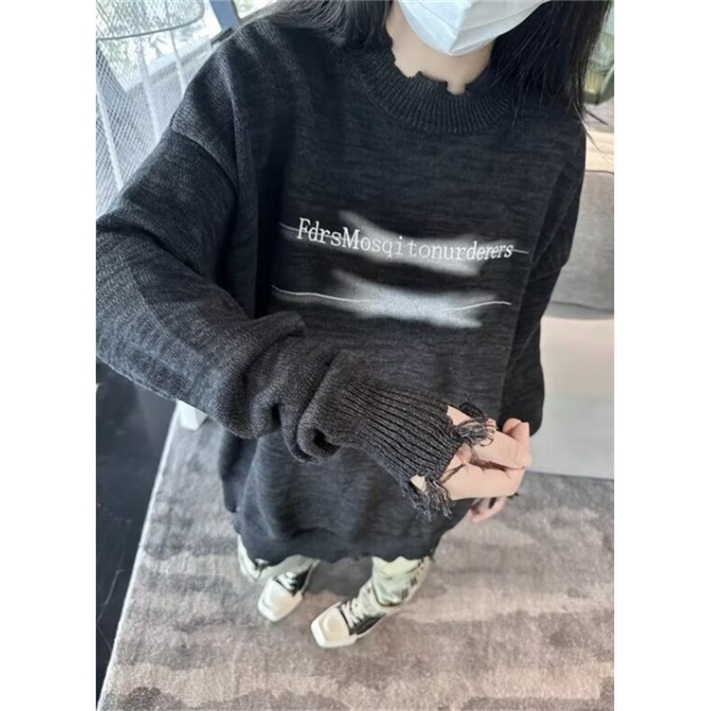 美式划线印花图案圆领套头上衣男宽松百搭休闲针织毛衣ME1109,男装针织衫/毛衣,星座1116A（原606A-3）