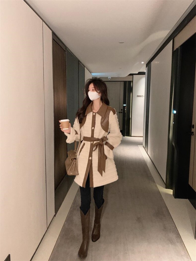 洋气拼皮毛毛外套皮毛一体外套，其它，M.W 嫚维