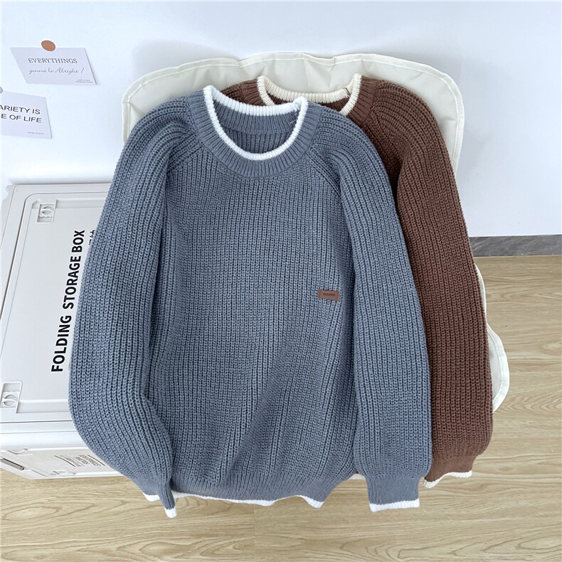 毛衣男青少年秋冬款针织打底衫加厚保暖线衣MY0592-P48，男装T恤，星座308B-2