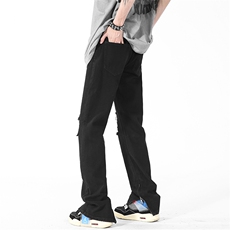 美式高街潮流破洞直筒牛仔裤宽松休闲裤A161-S2323-P57，男装牛仔裤，电商A161