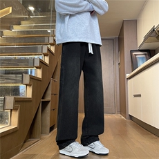 美式复古工装牛仔裤男潮高街宽松阔腿直筒拖地痞帅休闲裤H803-P45，男装牛仔裤，星座509