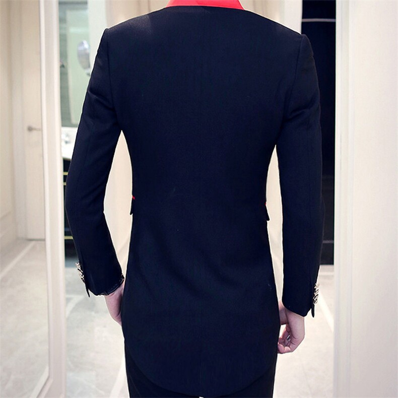 司仪主持燕尾服中长款西服套装男三件套小西装A470-TZ55,男装西服套装,电商A207