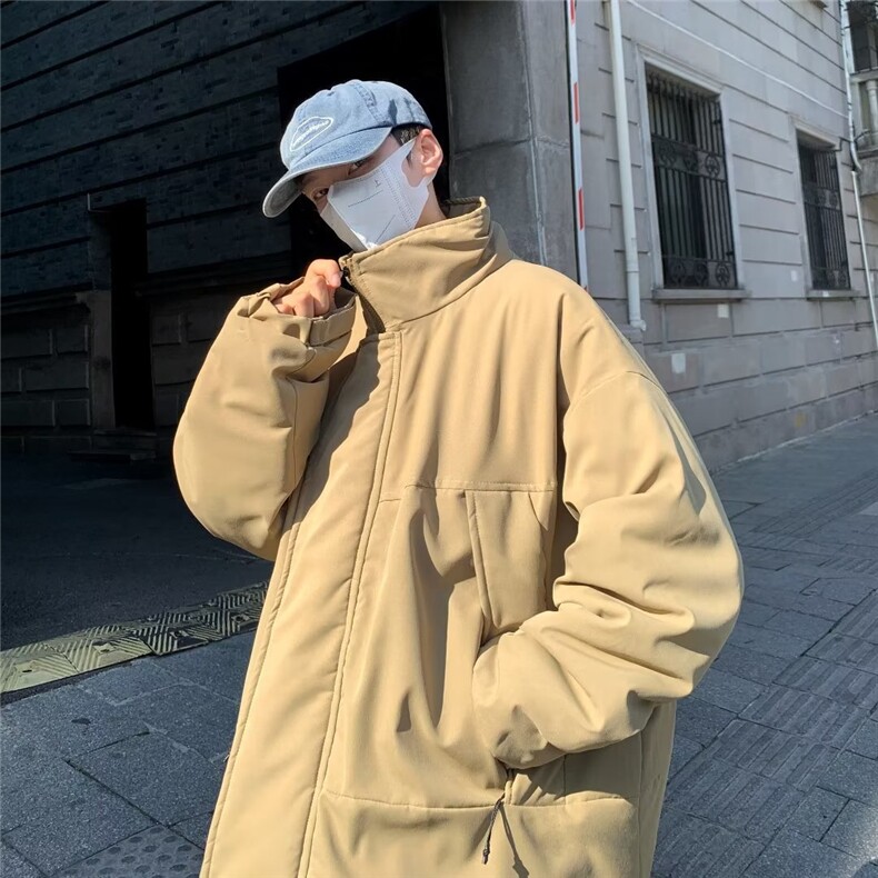 F563P78日系复古棉衣男立领外套秋冬装高街潮牌简约宽松工装棉服,男装棉衣,星座512-6
