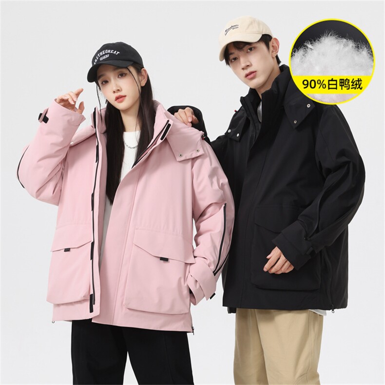 5972-P268新标90绒石墨烯工装情侣羽绒服外套图片
