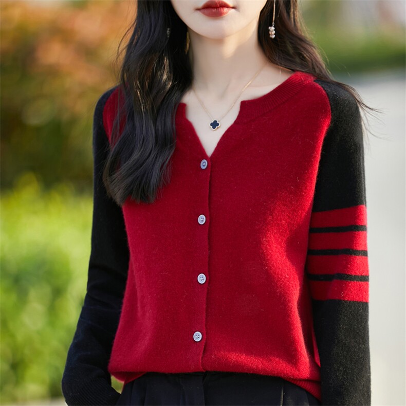 女士羊毛衫简约休闲舒适百搭羊毛开衫,女装羊毛衫,端硕羊绒