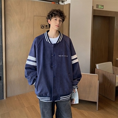 麂皮绒美式潮牌刺绣情侣棒球服外套XZ609-WT2358-P80-控138，女装短外套，星座609