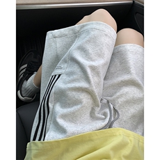新款针织三道杠贴标短裤XZ604-DK809-P40控58，男装牛仔裤，星座604
