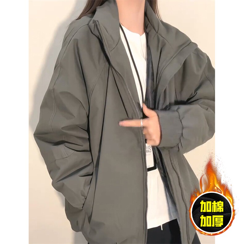 现货美式高街休闲棉衣夹克三防立领纯色户外工装加厚棉服外套,男装夹克,电商A486