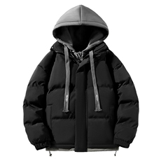 冬季假两件冬季外套韩版连帽加厚棉服运动休闲外套MY5062P-70，男装棉衣，电商A128