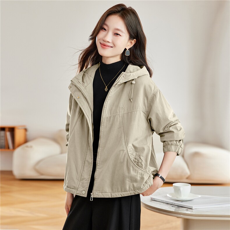 现货2025冬装新款加绒加厚休闲精品女装棉衣棉服连帽派克服,女装派克服,木子恋